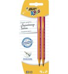 Blister de 2 Crayons KIDS BEGINNER EVOLUTION mine HB Ø 4mm Rose ou Bleu BIC