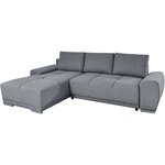 Canapé d'angle convertible CABELLO en tissu gris - LOUNGITUDE - Angle Droit - Occasionnel - 140 x 210 cm