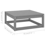 Salon de jardin meuble d'extérieur ensemble de mobilier 8 pièces avec coussins gris bois de pin massif 02_0017583