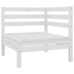 Salon de jardin meuble d'extérieur ensemble de mobilier 10 pièces bois de pin massif blanc 02_0015240