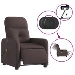 vidaXL Fauteuil de massage inclinable électrique Marron foncé Tissu