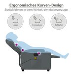 vidaXL Fauteuil de massage inclinable électrique gris similicuir