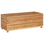 vidaXL Lit surélevé 100x40x38 cm bois de teck recyclé et acier