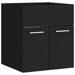 vidaXL Ensemble de meubles de salle de bain Noir Aggloméré