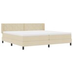 Lit à ressort vidaXL avec matelas Crème 200x200 cm Tissu
