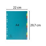 Intercalaires Polypropylène Recyclé Forever® 12 Positions - A4 - Couleurs Assorties - X 15 - Exacompta