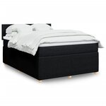 vidaXL Sommier à lattes de lit avec matelas Noir 160x200 cm Tissu