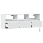 vidaXL Meuble TV mural avec lumières LED blanc 130x31x45 cm
