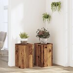 vidaXL Supports pour plantes 2 Pièces vieux bois bois d'ingénierie