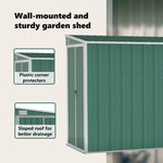 vidaXL Abri de jardin mural Vert 118x382x178 cm Acier galvanisé