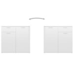 vidaXL Buffet Blanc brillant 160x36x75 cm Bois d'ingénierie