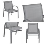 Salon de jardin de 4 meubles gagra acier PVC polyester noir gris clair 03_0008232