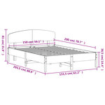 vidaXL Cadre de lit sans matelas cire marron 150x200cm bois pin massif