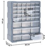 vidaXL Organisateur multi-tiroirs avec 39 tiroirs 38x16x47 cm