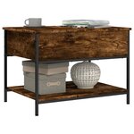 vidaXL Table basse chêne fumé 70x50x50 cm bois d'ingénierie et métal