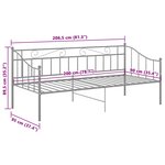 vidaXL Cadre de canapé-lit sans matelas gris métal 90x200 cm