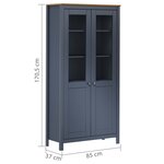 vidaXL Buffet Hill Gris 85x37x170 5 cm Bois de pin solide