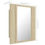 vidaXL Armoire à miroir LED de bain Chêne sonoma 40x12x45 cm Acrylique