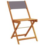 vidaXL Chaises de bistrot lot de 2 anthracite bois acacia massif tissu