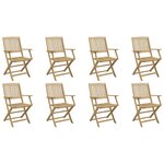 vidaXL Chaises de jardin pliantes lot de 8 54 5x58x90 cm bois d'acacia