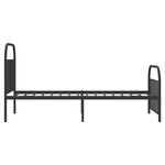 vidaXL Cadre de lit métal sans matelas et pied de lit noir 100x200 cm
