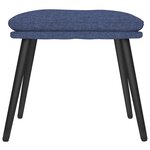 vidaXL Chaise de relaxation avec tabouret Bleu Tissu