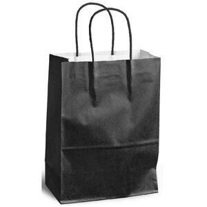 Sac à poignées torsadées kraft 100g taille m 32x12x41cm noir mailmedia