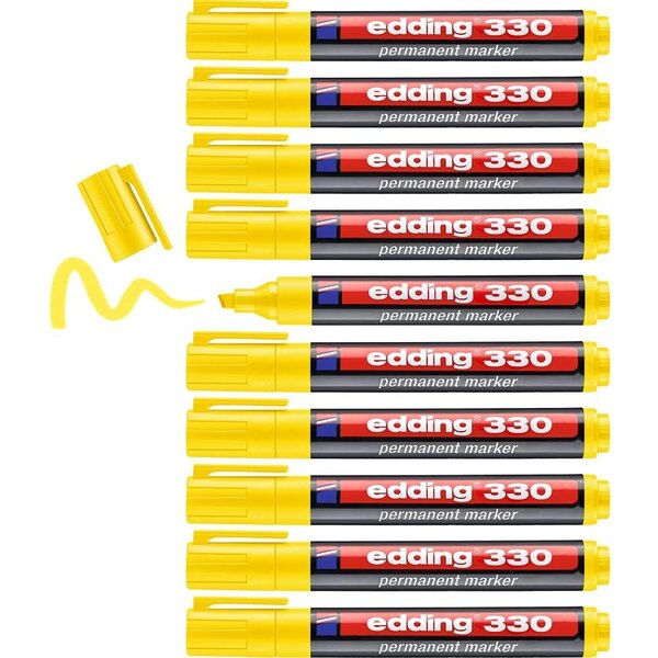 Marqueur Permanent 330 Jaune Pointe Biseautée 1-5 mm x 10 EDDING