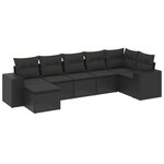 vidaXL Salon de jardin 7 Pièces avec coussins noir résine tressée
