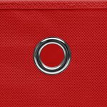 vidaXL Boîtes de rangement et couvercles 10 Pièces Rouge 32x32x32cm Tissu