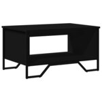 vidaXL Table basse noir 75x51x40 cm bois d'ingénierie