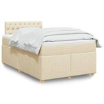 vidaXL Sommier à lattes de lit avec matelas Crème 120x200 cm Tissu