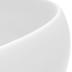 vidaXL Lavabo rond de luxe Blanc mat 40x15 cm Céramique