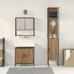 vidaXL Ensemble de meubles de salle de bain 3 pièces en chêne artisanal en bois d'ingénierie