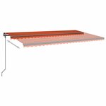 vidaXL Auvent automatique capteur de vent et LED 6x3 5 m Orange marron