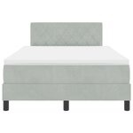 Lit à sommier avec matelas et lumière LED Gris clair 120x200 cm Velours