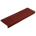 vidaXL Tapis de marches d'escalier 10Pièces Bordeaux 65x21x4cm Aiguilleté