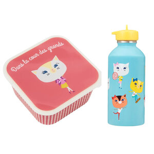 Boîte à goûter + Gourde Enfant - Chat