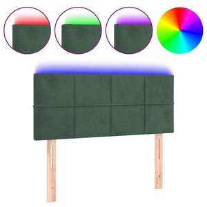 vidaXL Tête de lit à LED Vert foncé 90x5x78/88 cm Velours