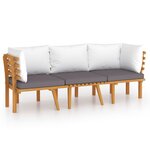 Salon de jardin meuble d'extérieur ensemble de mobilier 3 pièces avec coussins bois d'acacia solide 02_0015925
