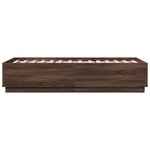 vidaXL Cadre de lit avec LED sans matelas chêne marron 90x190 cm