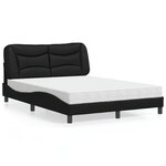 vidaXL Lit avec matelas noir 120x200 cm similicuir