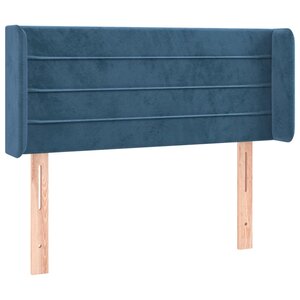vidaXL Tête de lit avec oreilles Bleu foncé 103x16x78/88 cm Velours