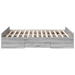 vidaXL Cadre de lit et tiroirs sonoma gris 140x190 cm bois ingénierie