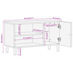 vidaXL Meuble TV 80x33x46 cm bois d'acacia massif