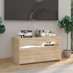 vidaXL Meuble TV avec lumières LED Chêne sonoma 75x35x40 cm