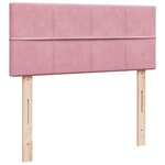 vidaXL Sommier à lattes de lit avec matelas Rose 120x200 cm Velours