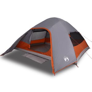 vidaXL Tente de camping à dôme 4 personnes gris imperméable