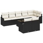 vidaXL Ensemble de canapé de jardin 8 pièces avec coussins brun en rattan synthétique