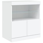 vidaXL Buffet avec lumières LED blanc 142 5x37x67 cm